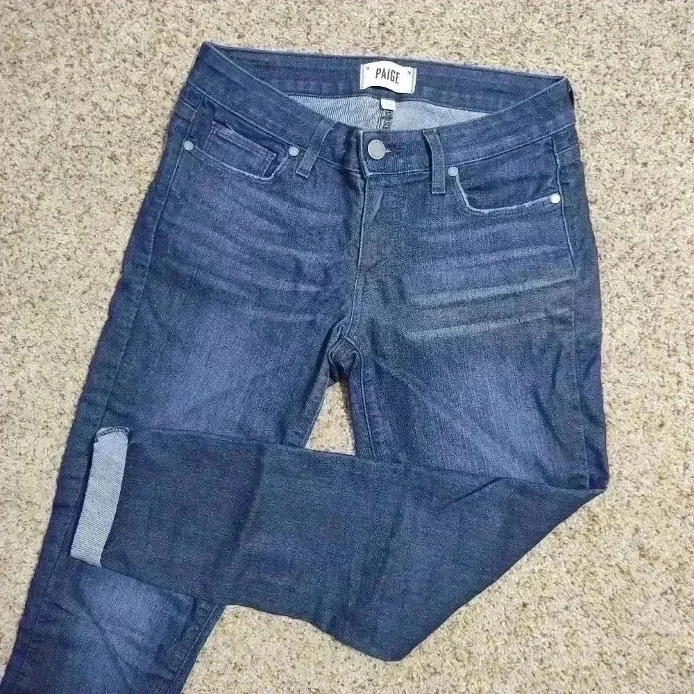 Paige Kylie crop jeans med/dark wash denim Size 25 - Picture 3 of 6